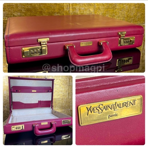 Yves Saint Laurent Handbags - YVES SAINT LAURENT Monogram Vintage Locking Briefcase, Soft Leather, Hard Shell